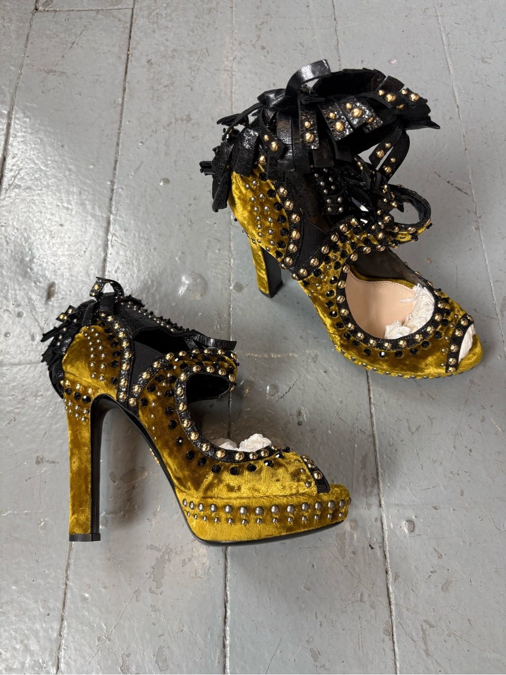 Prada F/W 2009 Suede Mohawk Studded Heels